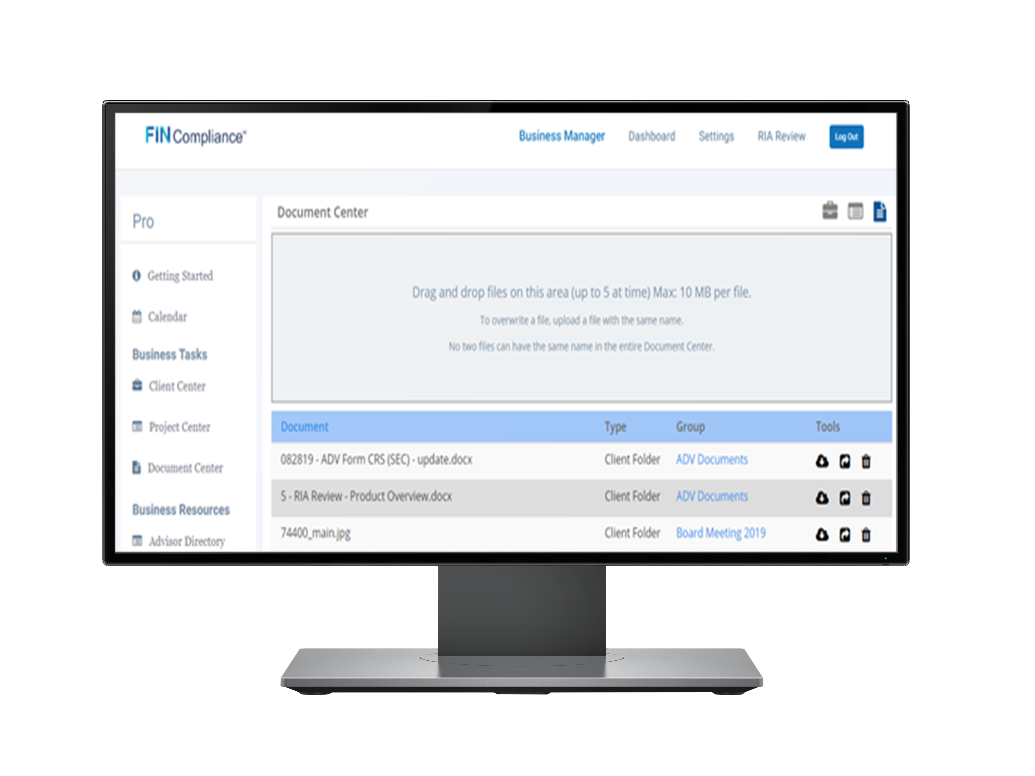 Document Center software.